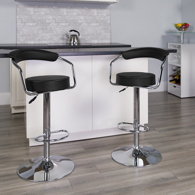 Black Vinyl Barstool