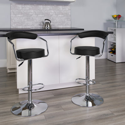 Black Vinyl Barstool