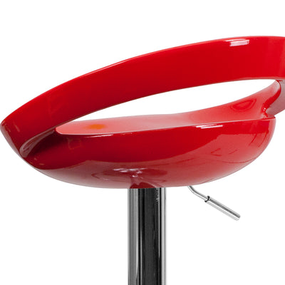 Red Vinyl Barstool