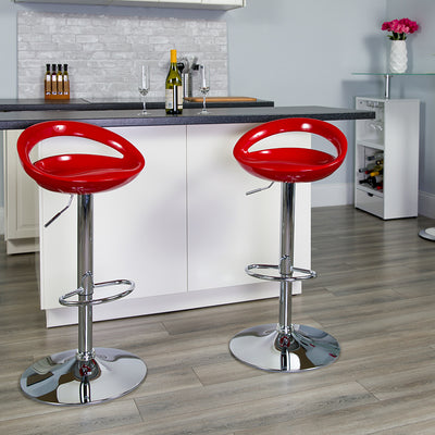 Red Vinyl Barstool