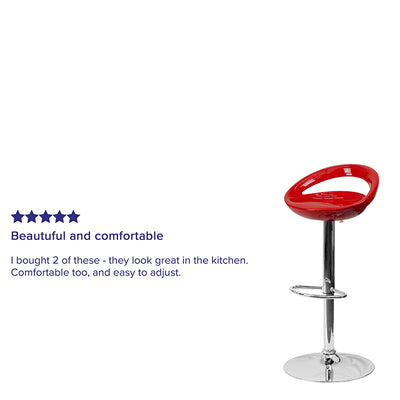 Red Vinyl Barstool
