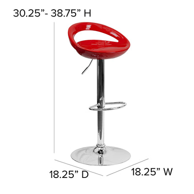 Red Vinyl Barstool