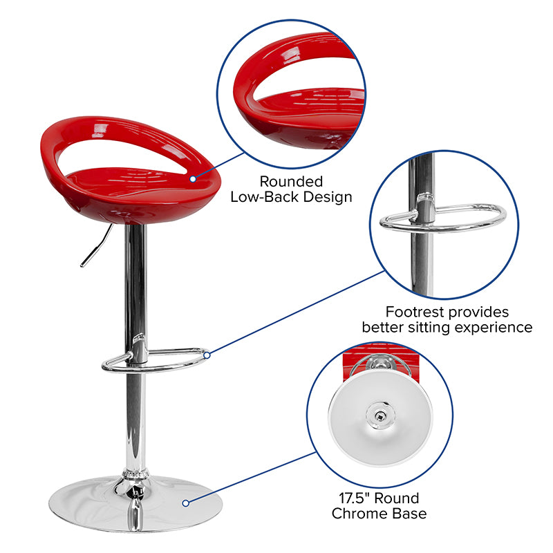 Red Vinyl Barstool
