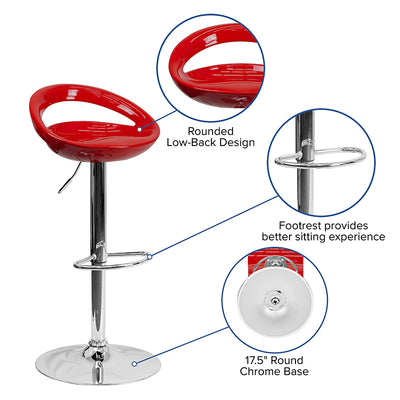 Red Vinyl Barstool
