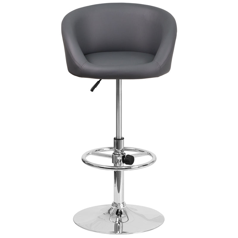 Gray Vinyl Barstool