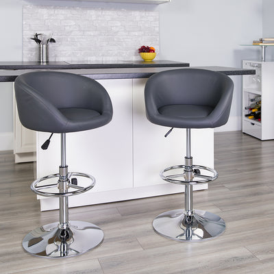 Gray Vinyl Barstool