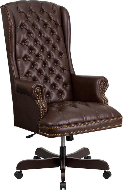 Brown High Back Leather Chair