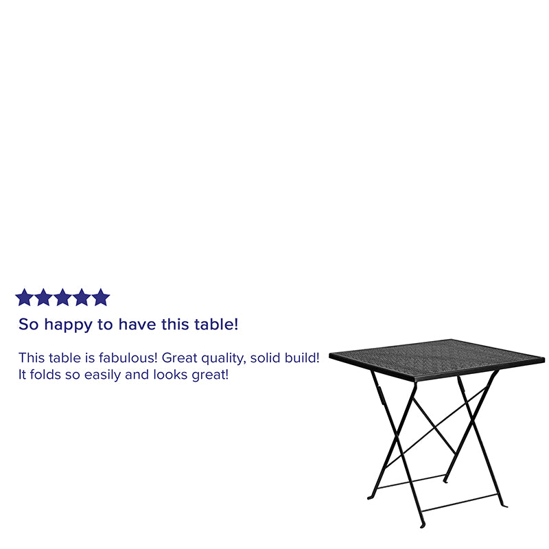 28sq Black Folding Patio Table