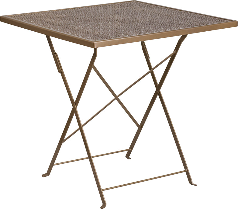 28sq Gold Folding Patio Table