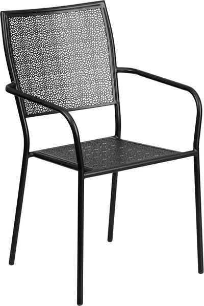 Black Square Back Patio Chair