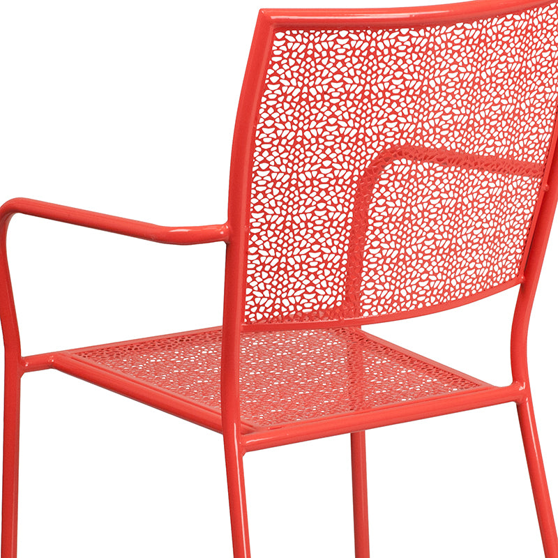 Coral Square Back Patio Chair