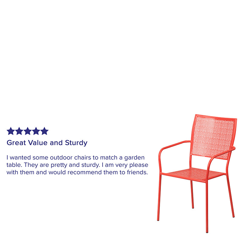 Coral Square Back Patio Chair