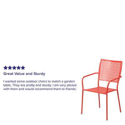 Coral Square Back Patio Chair