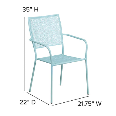 Blue Square Back Patio Chair
