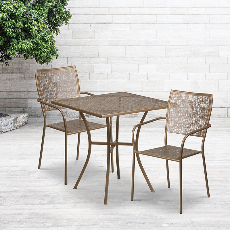 28sq Gold Patio Table Set