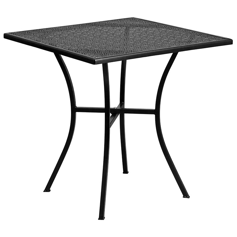28sq Black Patio Table Set