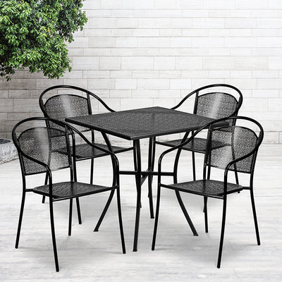 28sq Black Patio Table Set