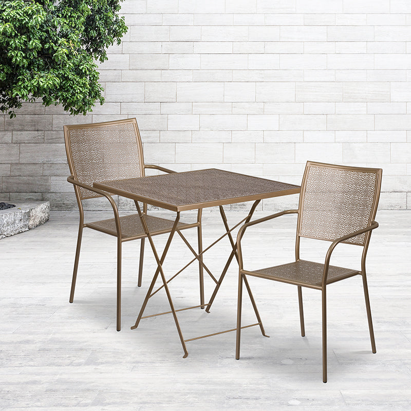 28sq Gold Fold Patio Set