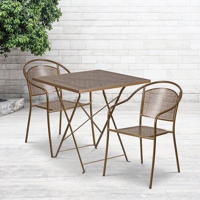 28sq Gold Fold Patio Set