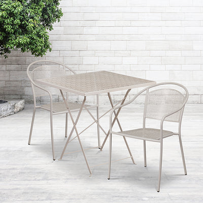 28sq Gray Fold Patio Set