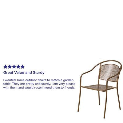 Gold Round Back Patio Chair