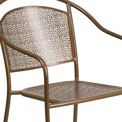 Gold Round Back Patio Chair