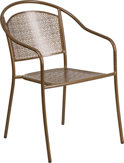 Gold Round Back Patio Chair