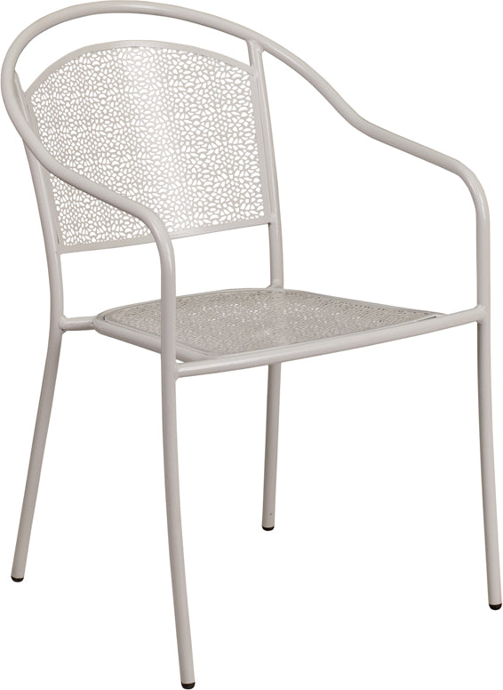 Gray Round Back Patio Chair