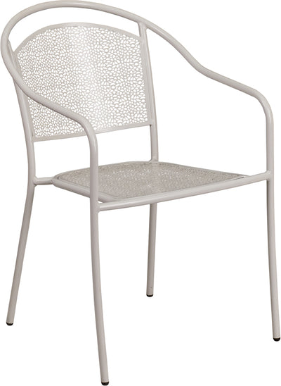 Gray Round Back Patio Chair