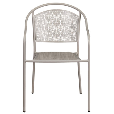 Gray Round Back Patio Chair