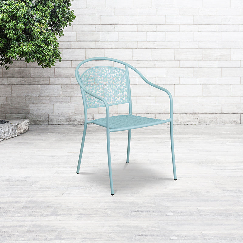 Blue Round Back Patio Chair