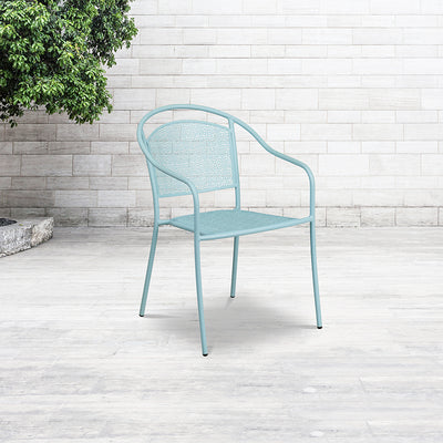 Blue Round Back Patio Chair