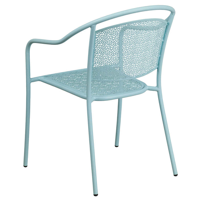 Blue Round Back Patio Chair