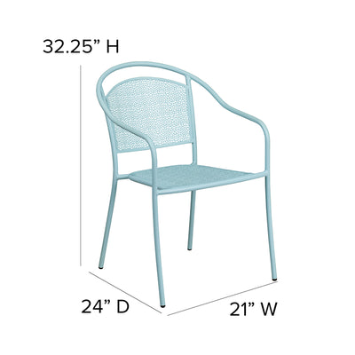 Blue Round Back Patio Chair