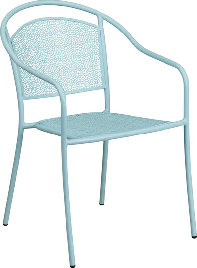 Blue Round Back Patio Chair