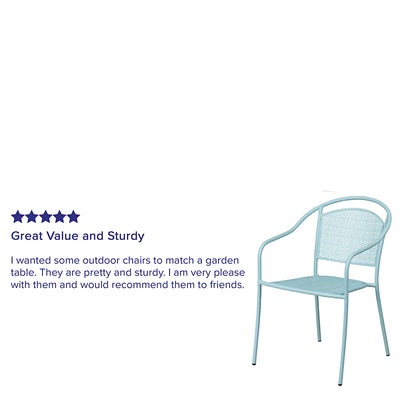 Blue Round Back Patio Chair