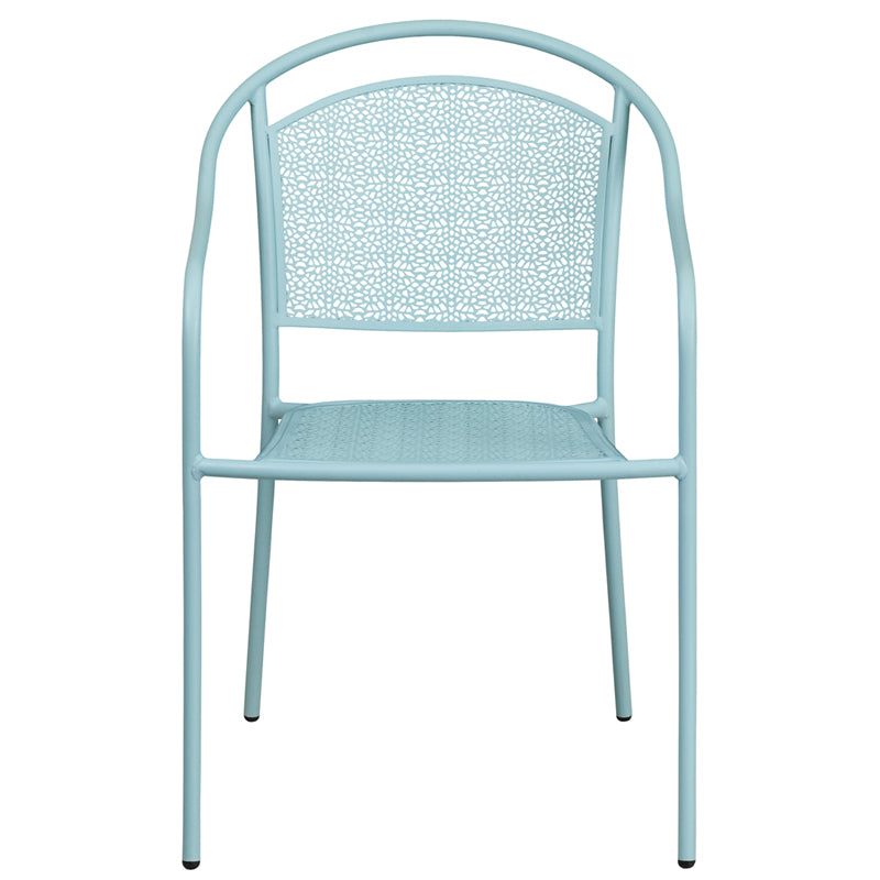 Blue Round Back Patio Chair