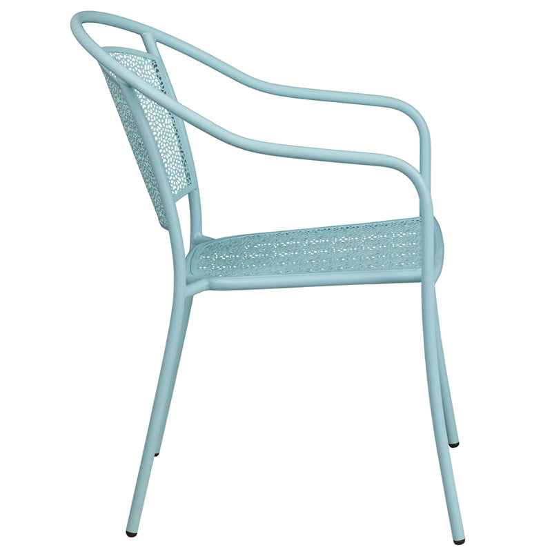 Blue Round Back Patio Chair