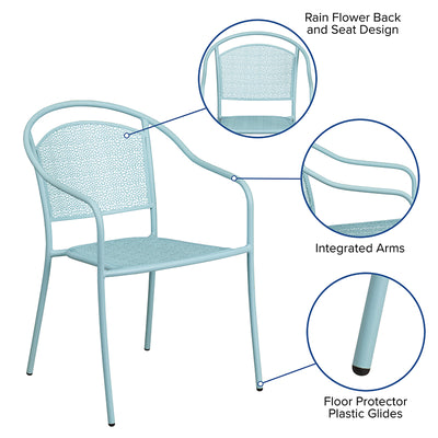 Blue Round Back Patio Chair