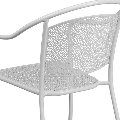 White Round Back Patio Chair