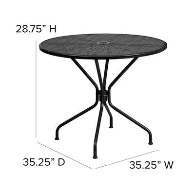 35.25rd Black Patio Table Set