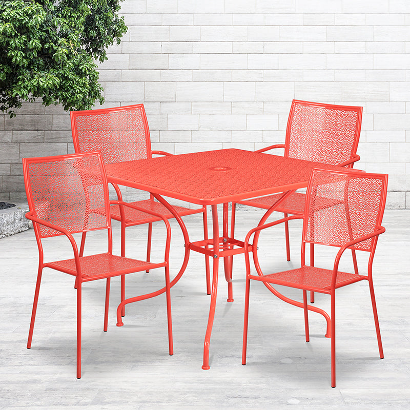 35.5sq Coral Patio Table Set