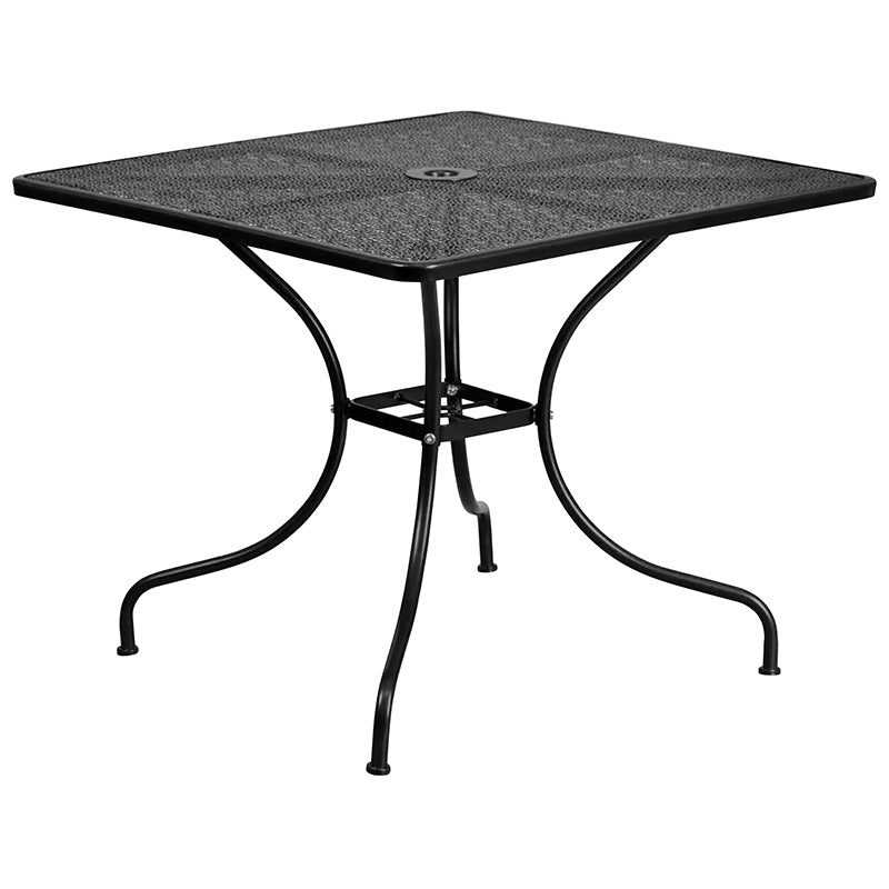 35.5sq Black Patio Table Set
