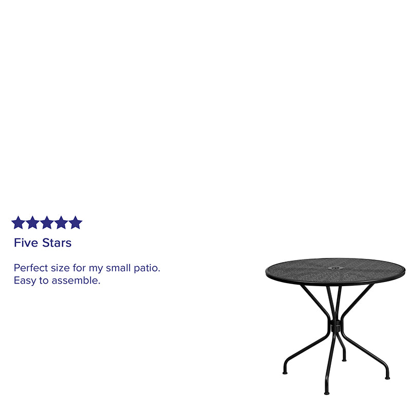 35.25rd Black Patio Table