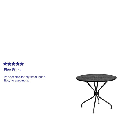 35.25rd Black Patio Table