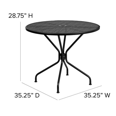 35.25rd Black Patio Table