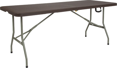 29x71 Brown Rattan Fold Table
