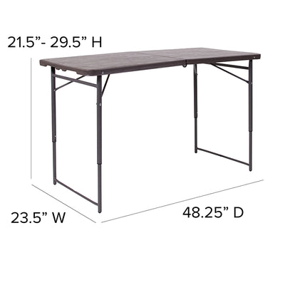23.5x48.25 Brown Plastic Table