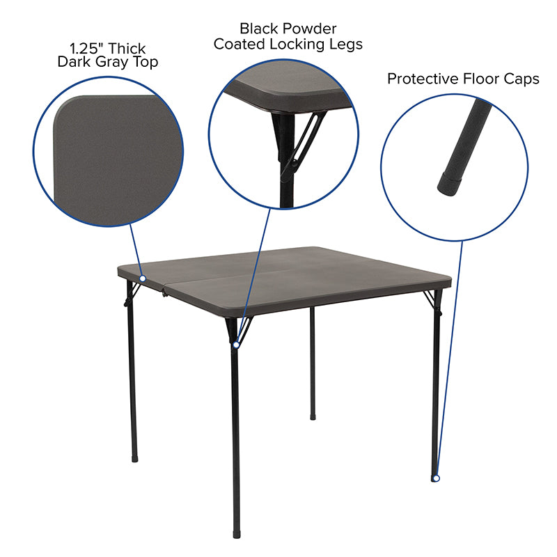 34sq Gray Plastic Fold Table