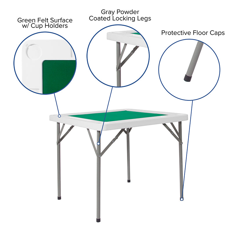 Green Felt Folding Game Table